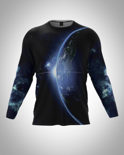 Лонгслив мужской "Космос" классический 3D, футболка с длинным рукавом